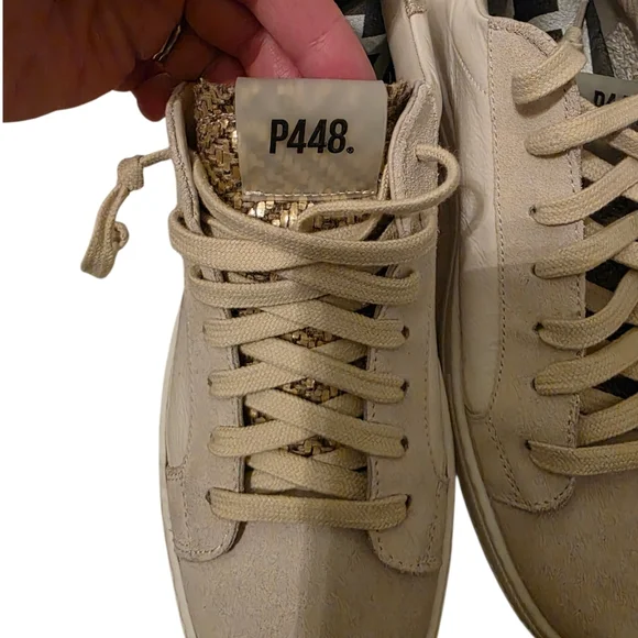 P448 Thea Leather Suede Platform Sneakers Size 38 You can Surf Later Skater - Picture 7 of 10